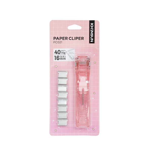 Khinsun Pappersklipper Häftställare Push Klämningsfil Dokument Bindning Verktyg Stapling Maskin Pappersklipp Med Påfyllningar Kontorsmateriel Pink