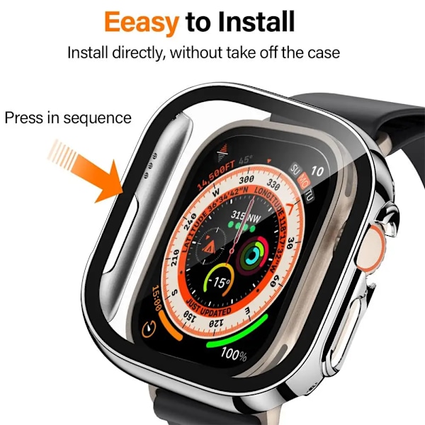 Skärmskydd för Apple Watch Fodral Ultra 2 49mm tillbehör Skydd Härdat glas iWatch serie 9 8 SE 7 4 45mm 41mm 44mm 40mm Clear 41mm Series 7 8 9
