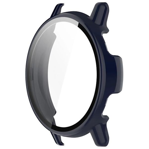 PC+Glas för Garmin Vivoactive 5 Fodral Smart Watch Skärmskydd Allround Skyddsskal för Garmin Active 5 Skyddande Stötfångare Midnight Blue