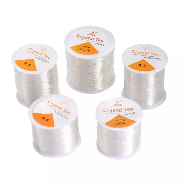 0,5-1,0 mm Elastisk sladd Beading Tråd Stretch String Fiber Crafting Line För smyckestillverkning DIY Seed Beads Pony Beads Armband 0.5mm-100M