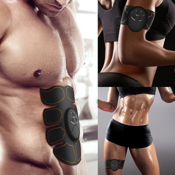 Elektrisk muskelstimulator EMS trådlös rumpa Höfttränare Abdominal ABS-stimulator Fitness Body Bantning Massager Gel 5 Bags