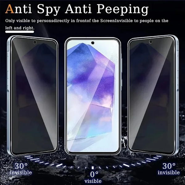 Sekretess Skärmskydd för Samsung S24 Ultra S23 S22 Plus S21 S20 FE S10e A55 A54 A53 5G A35 A34 A33 A15 A14 A13 Antispy Glas Samsung Note 10 Lite Privacy