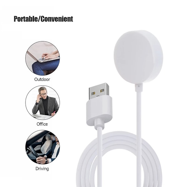 5V USB Magnetisk Smartwatch Laddare Laddningskabel Smartklocka Laddningsdocka Sladd för S8 Pro/DT3/S8 PRO MAX/X8/X7 Plus/X22Pro White