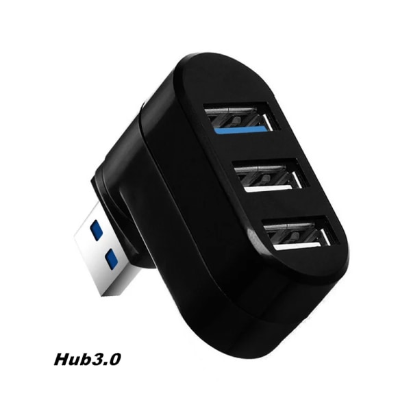 Adaptator USB HUB 3.0 à 3 portar, station för överföring av données à haute vitesse för ordinateur bärbar Xiaomi PC, tillbehör HUB 2.0 Black 3.0