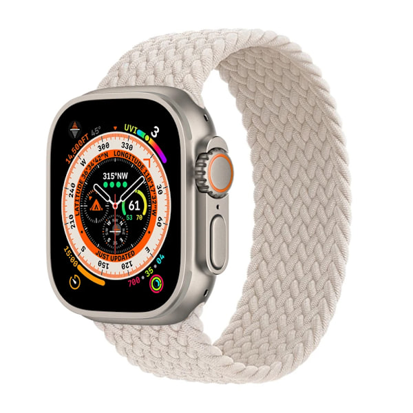 Strap För Apple Watch Band 44Mm 40Mm 45Mm 41Mm 49Mm 42Mm 38Mm Bragad Solo Loop Iwate Serie 9 Se 8 7 6 5 4 Ultra 2 starlight L