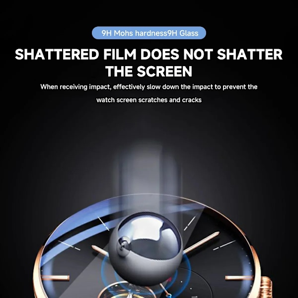 26-46mm Universellt Härdat Glas Smartwatch Skärmskydd Skyddsfilm 28mm 30mm 32mm 38mm 40mm 41mm 42mm Diameter 2-5 st 45mm 3Pcs