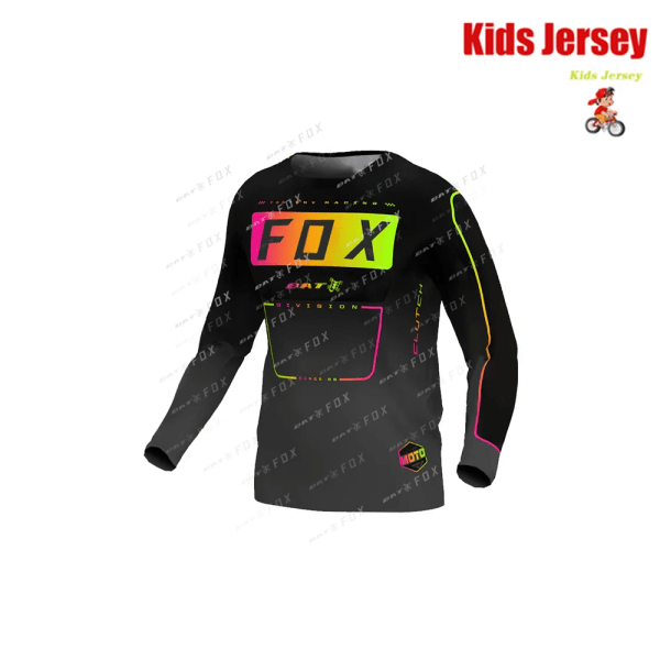 BAT FOX Kids Downhill-tröja Camiseta Enduro MTB-tröja Quick-Dry Barn Offroad DH Mountain Bike Motocross-tröjor KA-AL104 4XL