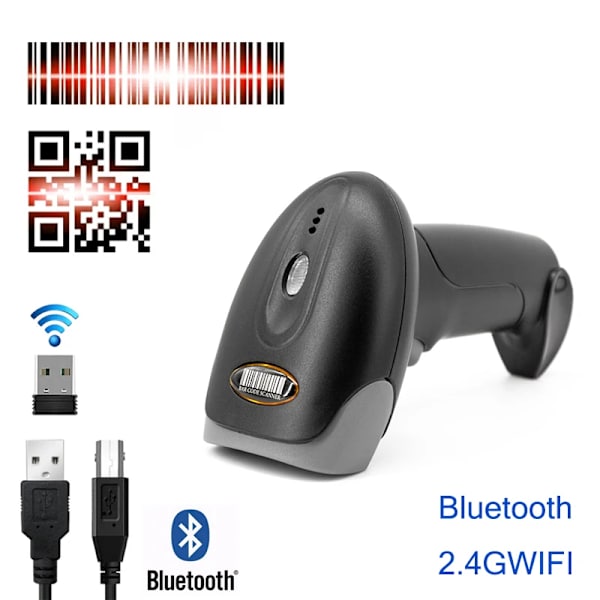 1D 2D Streckkodsläsare Trådbunden 2.4G Trådlös Bluetooth Streckkodsläsare Handhållen Bärbar Skanning För Supermarket Logistik Produkt U27 Bluetooth