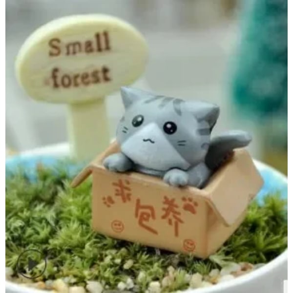 Kawaii Mini Cat Ornament Trädgårds kattunge staty Gåva Till Barn Barn Baby Rum Dekoration Leksak Miniatyr figurer Heminredning 03  30mmx25mm