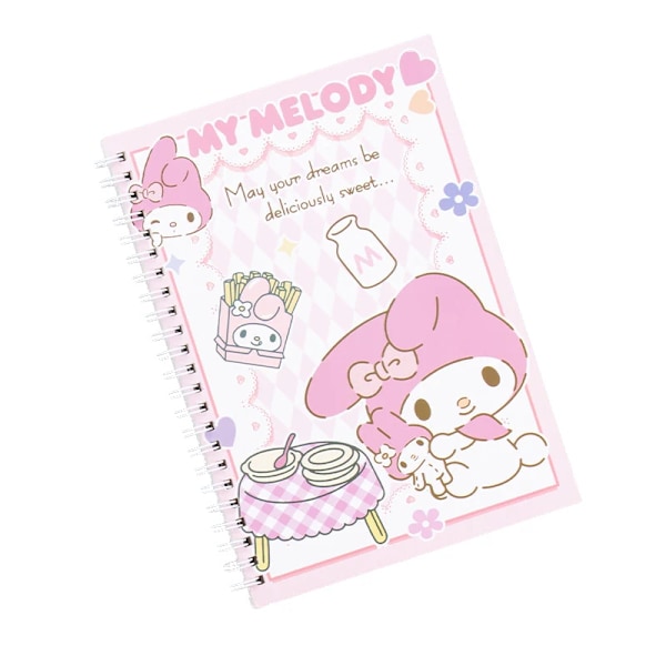 Kawaii Sanrio Kuromi Coil Notebook A5 Anteckningsbok Övning Bok Flickor Söt Brevpapper Cinnamoroll Learning Note Pad Dagbokcomment A2