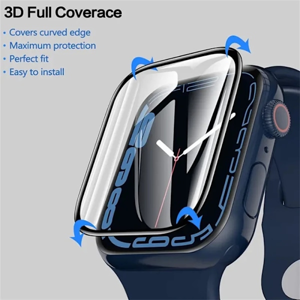 Skärmskydd för Apple Watch Series 10 9 8 7 6 46mm 42mm 49mm 41mm 45mm 40mm 44mm 3D Film Tillbehör för iWatch Ultra2 49mm Series 10 46mm 3 PCS