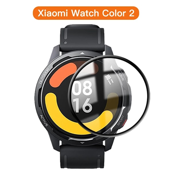 20D Skärmskydd för Xiaomi Mi Watch S1 Active / S2 42MM 46MM Full Cover Mjuk Skyddsfilm för Xiaomi Color 2 (Ej Glas) Mi Watch Color 2 3 Pieces