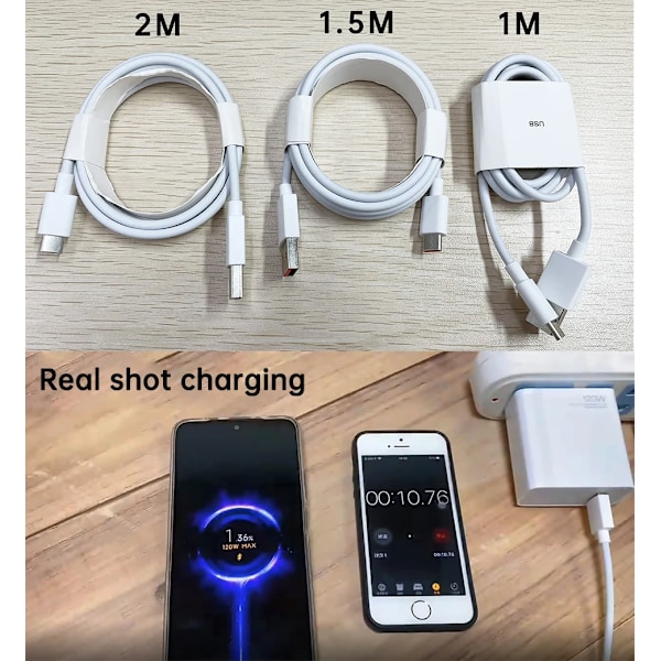 Xiaomi Original USB Typ C-kabel 120W 67W Turbo Snabbladdare Mi 15 14 13 12T Pro 12 11 Ultra Poco X6 X7 Redmi Note Black Shark 5 2p upgrade c to a 1.8m(5.9ft)