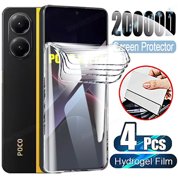 4 st Hydrogel Film för Xiaomi POCO X7 Pro X6 X5 X4 GT X3 NFC M6 M7 Pro Skärmskydd för POCO F7 Ultra F6 Pro F5 C65 C75 Film For POCO X3-X3 Pro 4PCS