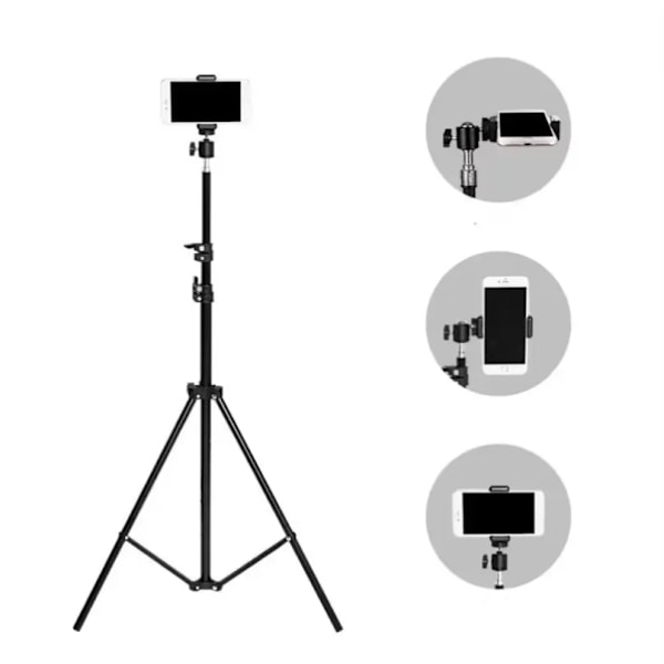 Vikbart 56cm-160cm Utdragbart Mobiltelefonstativ Hållare Live Tripod Videoinspelning Selfie Landing Monopod För Alla Telefonkameror Only Stand