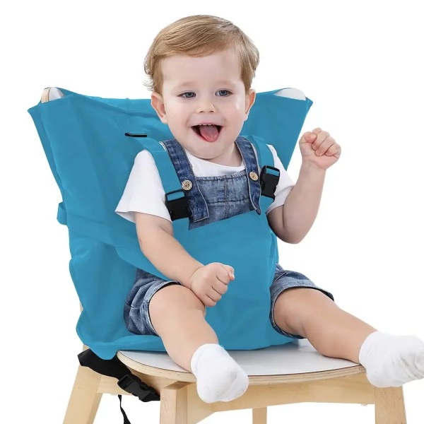 Baby Bärbar spädbarnsstol Produkt Matsal Lunchstol/Sits Säkerhetsbälte Matning Barnstol Sele Baby DEEP BLUE