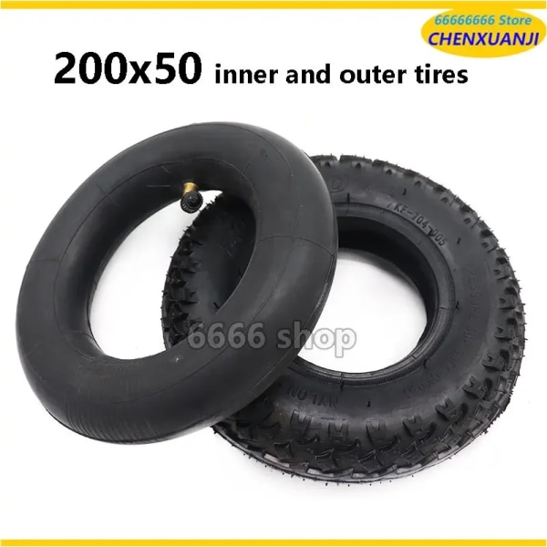 200X50 däck och innerrör fulla hjul för elektrisk skoter hjulstol lastbil pneumatisk vagn vagn tube and tyre