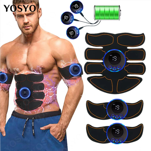 USB laddning magmuskelstimulator Intelligent Fitness 8-pack ABS Höftarm Training Patch Ersättningsgel YS2USB6Pack3in1