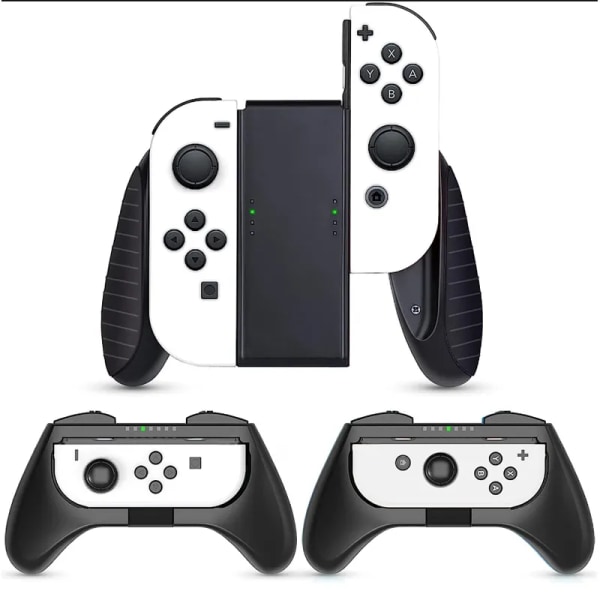 Kompatibel med Nintendo Switch/Switch OLED Joy-Con, 3 i 1 Slitstarkt Game Switch Controller Handle Case Kit Red