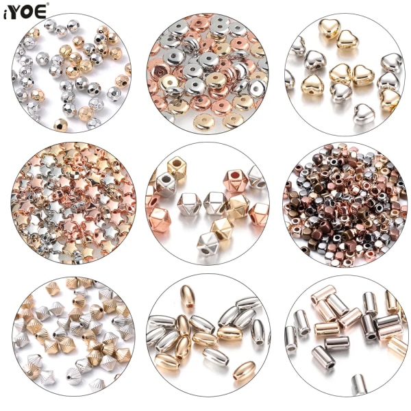 100 st Mix Plast CCB Beads Tube Star Heart Spacer Pärlor för smyckenstillverkning Armband Halsband DIY fyndtillbehör 10