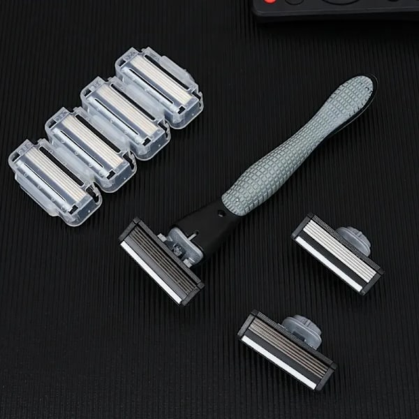 Rakapparat Ny design för män Razor Rakning Fem lager Rakapparat Återanvändbar Razor Importerad Blade Gray