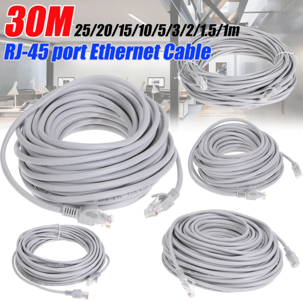 Câble Ethernet haute vitesse RJ45 LAN, router, connecteur réseau Cat5, lignes d'extension, vägbeskrivningar, 5 m, 10 m, 15 m, 20 m, 25 m, 30m CHINA 1.5M