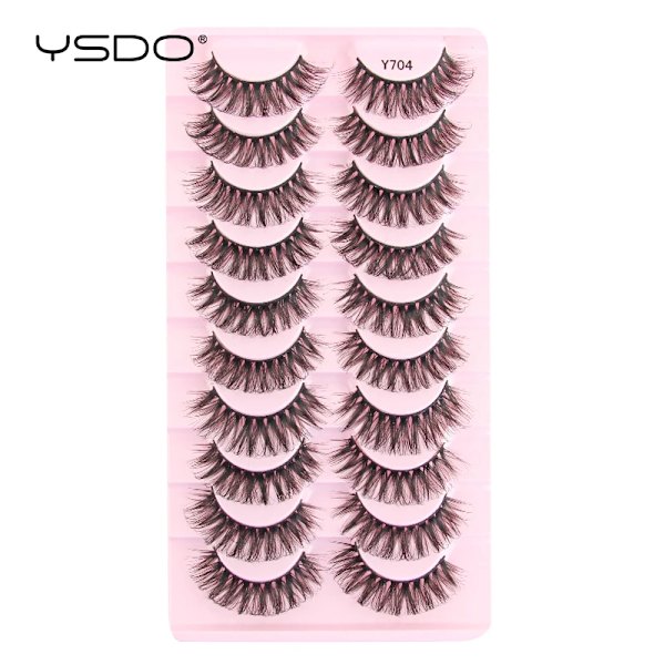 Lashes 3/10 Par Half Lashes Katt Öga Naturliga Långa Snor 3D Mink Ögonfransar Full Remsa Lashes Makeup Förlängning Verktyg 10 pairs-  Y704