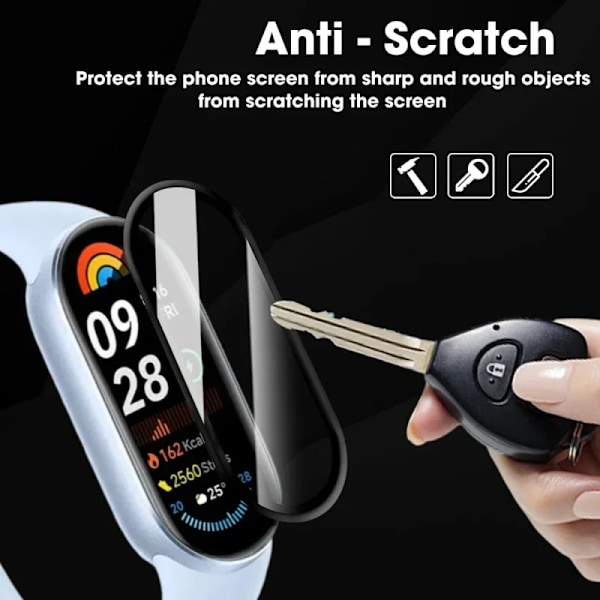 Böjd skärmskydd för Xaomi Mi Band 9 Full täckning Anti-repa för Xaomi Mi Band 9 Ej glas Smart klocka Skyddsfilm 2pcs For Mi Band 9