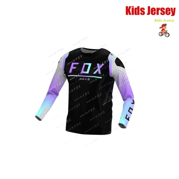 BAT FOX Motocrosströja för barn Downhilltröja Off Road Racing T-shirt Snabbtorkad Mountainbiketröja för barn Barnkläder KA-AL565 M