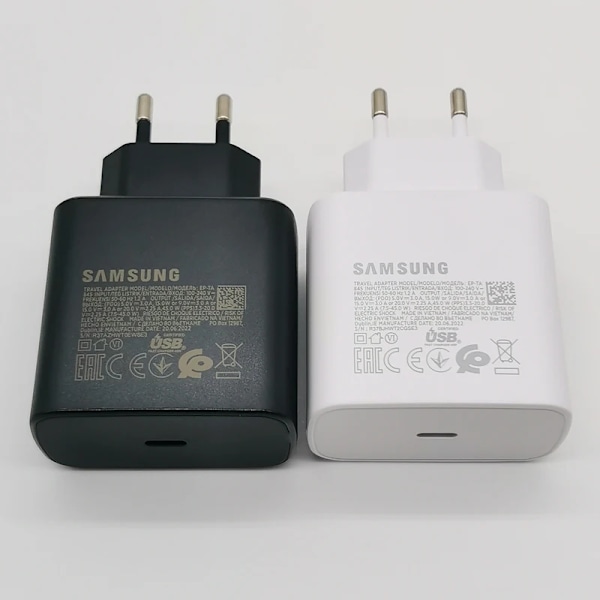 Samsung 45W Laddare Super Snabbladdningsadapter 1.8M Typ C För Galaxy S24 S23 S22 S21 S20 Note 20 Ultra 10 Z Flip Fold 6 5 4 3 2 Black-Cable Only