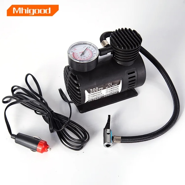 Däckpump 12V Bärbar Bil / Automatisk Elektrisk Pump Mini Luftkompressor / Tryckpump Uppblåsningsverktyg För Bil. black