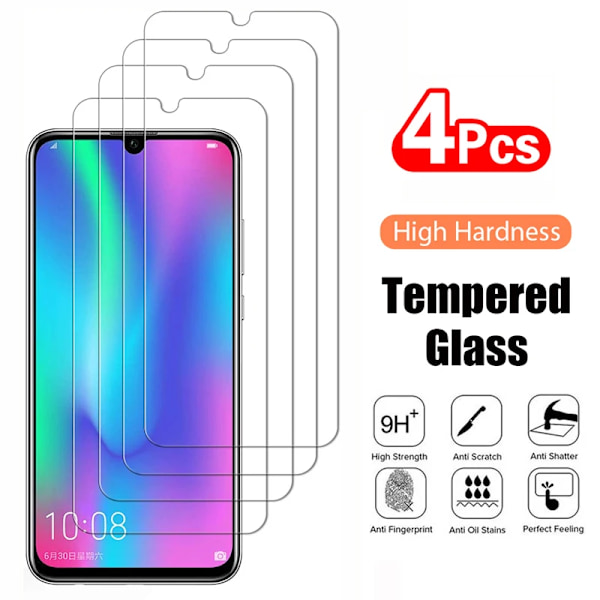 4 st Härdat Glas för Huawei Honor 20 Pro 10i 10 Lite 9 9i 9S 9C 9X Lite 8 8X 8C 6X 7C 6A Skärmskyddsfilm Telefonglas For Honor 9 Lite 4 Pieces