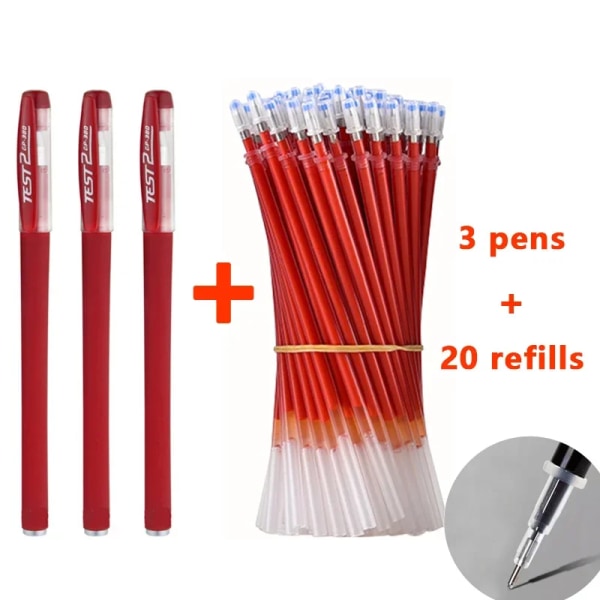 Gelpennor Set Svart Blå Röd Refill Gel Penna Kulspets 0,5 mm Skol- och kontorsmateriel Brevpapper kawaii tillbehör brevpapper 04