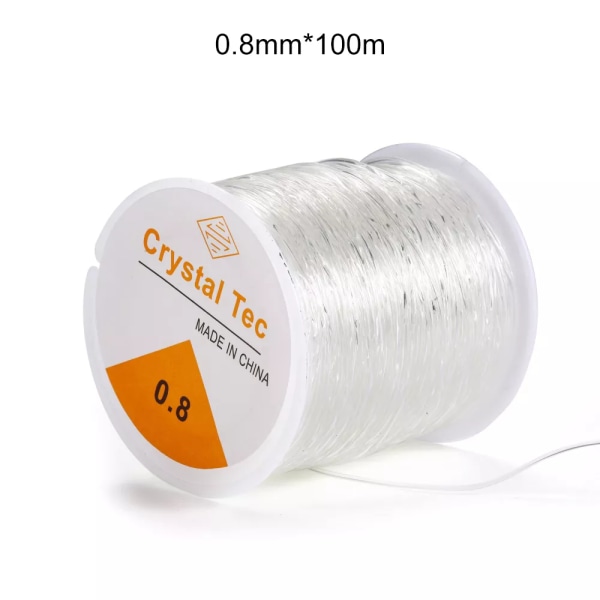 0,5-1,0 mm Elastisk sladd Beading Tråd Stretch String Fiber Crafting Line För smyckestillverkning DIY Seed Beads Pony Beads Armband 0.8mm-100M