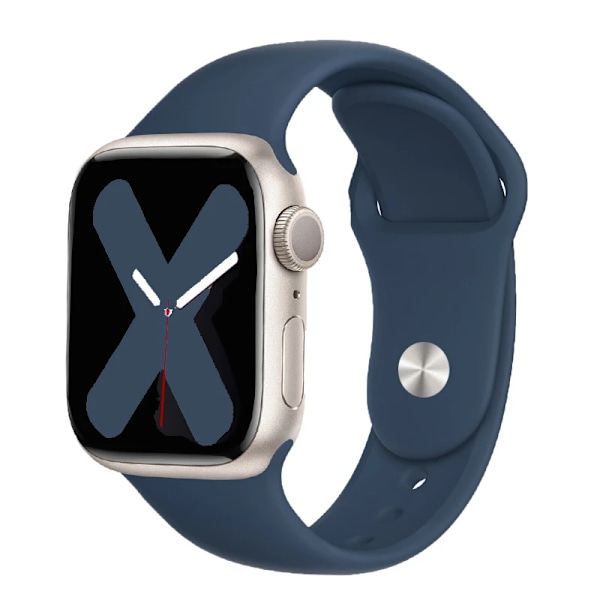 Silikone Rem För Apple Watch Band 44Mm 40Mm 45Mm 41Mm 49Mm 42Mm 38Mm Korpus Armband Iwatch Ultra 2 Serien 7 Se 3 4 5 6 89 abyss blue 38 40 41 mm M-L