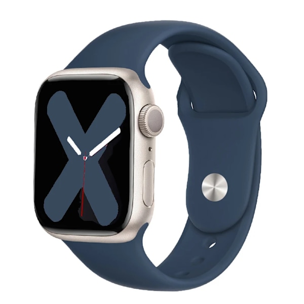 Silikone Rem För Apple Watch Band 44Mm 40Mm 45Mm 41Mm 49Mm 42Mm 38Mm Korpus Armband Iwatch Ultra 2 Serien 7 Se 3 4 5 6 89 abyss blue 38  40 41 mm S-M
