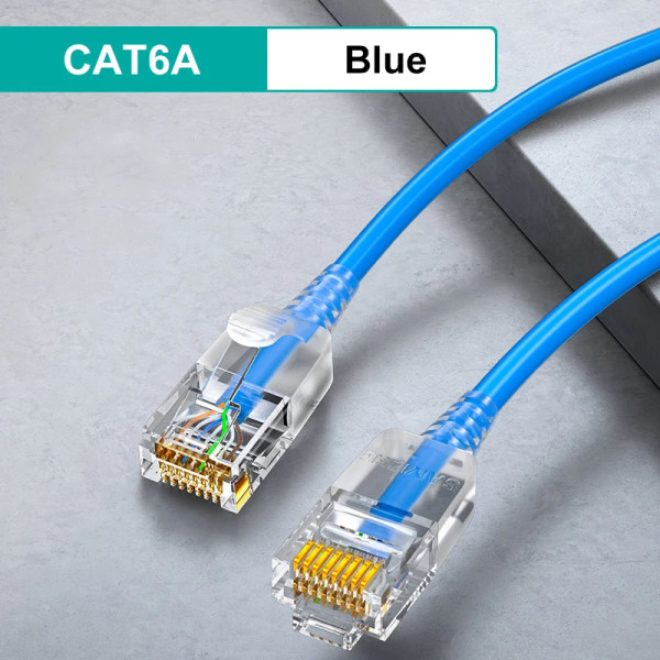 SAMZHE – kabel Ethernet Cat6A, kabel Lan Cat6, kabel för återupptagande av UTP för PC PS, Modem Internet, router Gigabit Cat 6, kabel Ethernet 15m Blue Ethernet Cable