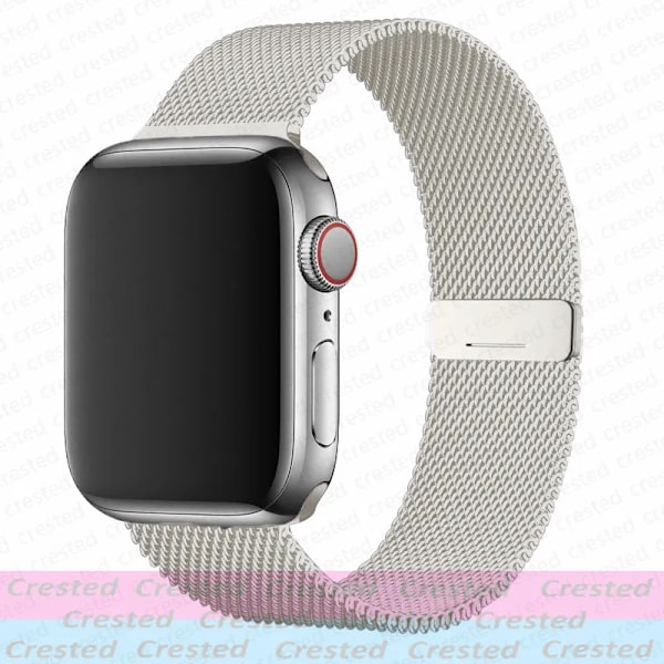 Milanese Loop Armband för Apple Watch Band 44mm 40mm 45mm 41mm 49mm 46 42mm correas armband iWatch serie 3 6 se 7 8 9 ultra 2 10 antique white S10-46 42 44 45 49mm