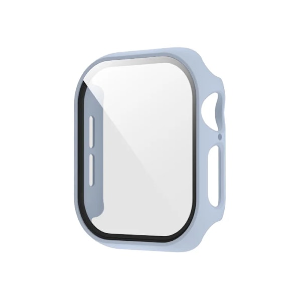 Härdat Glas+Skal för Apple Watch 45mm 41mm 40mm 44mm 42mm 46mm Skyddande Skal PC Stötfångarram För iWatch 10 SE 9 8 7 6 5 4 Blue 40mm Series 4 5 6 SE