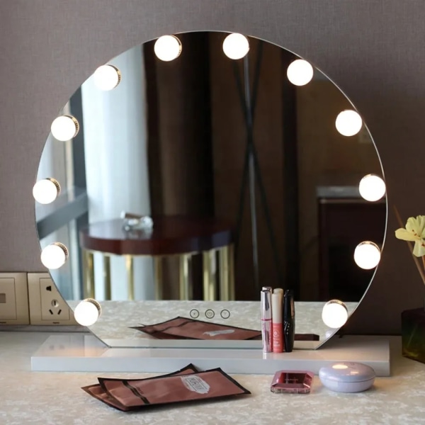 Desktop Makeup Hollywood Mirror 4-6-10 glödlampor Hollywood LED Light Sminkspegel Professionell smink Led Bulb Sminkspegel 6LED