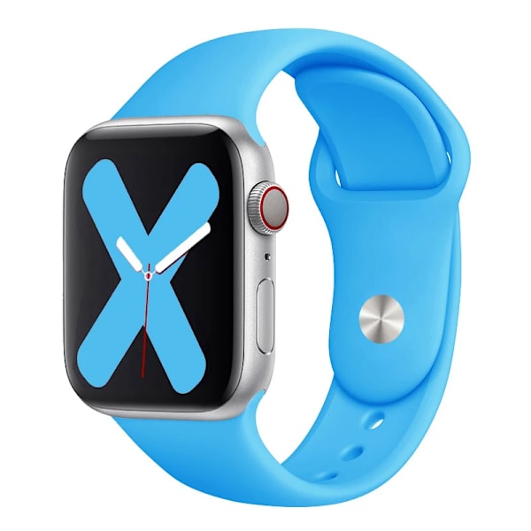 Silikone Rem För Apple Watch Band 44Mm 40Mm 45Mm 41Mm 49Mm 42Mm 38Mm Korpus Armband Iwatch Ultra 2 Serien 7 Se 3 4 5 6 89 Blue 42 44 45 49 mm M-L
