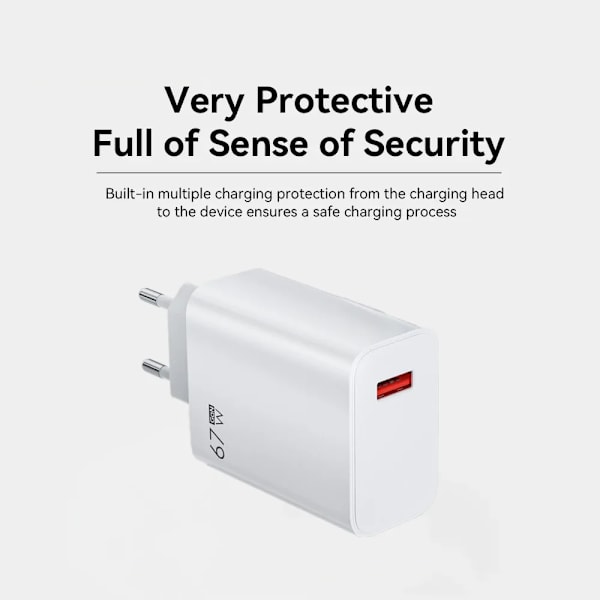 67W GaN USB Snabbladdare QC3.0 USB Typ C-kabel för Xiaomi 14 13 12 Redmi Note Turbo Mobiltelefon Laddare Adapter EU Charger