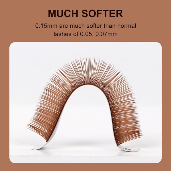 Natuhana Brun 0.15Mm Elipse Flat Ögonfransförlängning Individuell Falsk Mink Ellipse Platt Lashes Grossist Split Ti. Ögonfransar 0.15MM C
