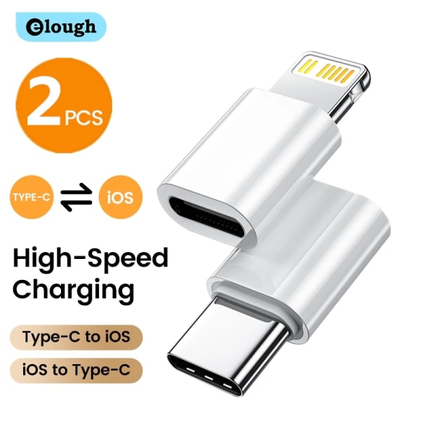 Elough-Adaptateur OTG Type C mot Pluies, IOS femelle versus USB C-mâle, ladda snabbt, iPhone 14 Pro, convertisseur d'ordinateur portable 2PCS USB C Male