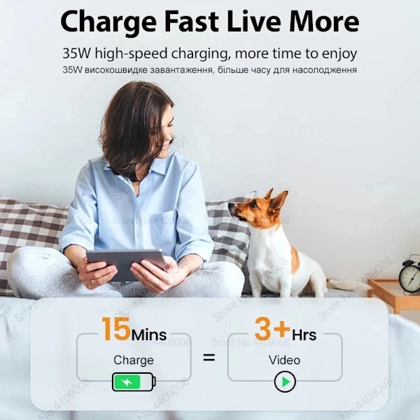35W PD Snabbladdning För iPhone 15 14 13 12 11 Pro Max Plus X XR XS Max Magnetisk Trådlös Laddare Snabbladdning USB ny Kabel EU For iPhone 8-14