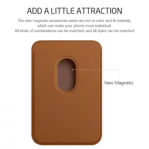 Magnetisk plånbokskorthållare i läder Macsafe telefonställ för Magsafe IPhone 15 14 13 Pro Max Mac Safe Support Telefonfäste Cherry