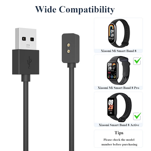 Magnetisk laddare för Xiaomi Mi Band 5 6 7 8 USB-laddningskabel Docka för Xiaomi Miband 8 7 6 5 Laddningssladd Tillbehör For Miband 5 6 7
