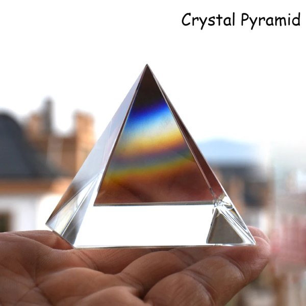 Kristallpyramid Regnbågsprisma Optisk glaspyramid Egyptisk kristallglaspyramid Prisma Regnbågsvetenskap prydnadsföremål Pyramid 40MM