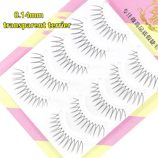 Dröm Deer 5 Par Falska Ögonfransar En Typ Ögonfransar Uppgraderad Lash V-Formad 0.14Mm Transparent Stam Mjuk Naturligt Öga Lashes Mink W-2