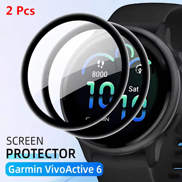 För Garmin Vivoactive 6 5 4 3 Skärmskydd 3D Böjd Skyddsfilm för Vivoactive 5 Anti-repa Full Täckning Film 2st For Vivoactive 6